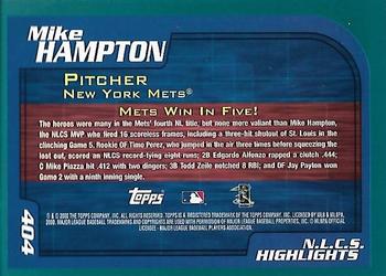 2001 Topps - Home Team Advantage #404 Mike Hampton Back