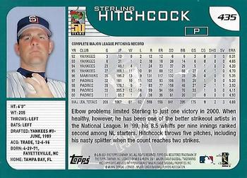 2001 Topps - Home Team Advantage #435 Sterling Hitchcock Back