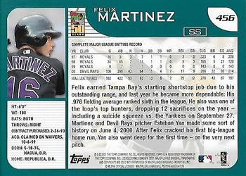 2001 Topps - Home Team Advantage #456 Felix Martinez Back