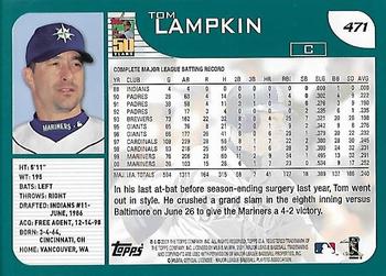 2001 Topps - Home Team Advantage #471 Tom Lampkin Back
