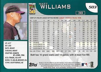 2001 Topps - Home Team Advantage #503 Matt Williams Back