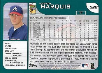 2001 Topps - Home Team Advantage #528 Jason Marquis Back