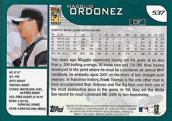 2001 Topps - Home Team Advantage #537 Magglio Ordonez Back
