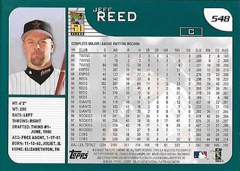 2001 Topps - Home Team Advantage #548 Jeff Reed Back