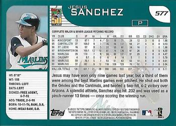 2001 Topps - Home Team Advantage #577 Jesus Sanchez Back