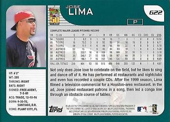 2001 Topps - Home Team Advantage #622 Jose Lima Back