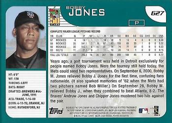 2001 Topps - Home Team Advantage #627 Bobby Jones Back