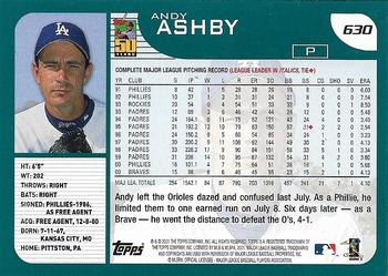 2001 Topps - Home Team Advantage #630 Andy Ashby Back