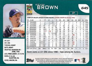 2001 Topps - Home Team Advantage #645 Kevin Brown Back