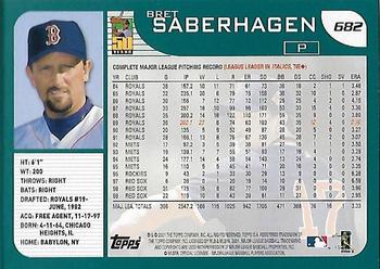 2001 Topps - Home Team Advantage #682 Bret Saberhagen Back