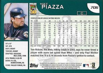 2001 Topps - Home Team Advantage #706 Mike Piazza Back