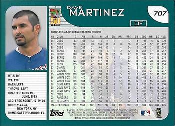 2001 Topps - Home Team Advantage #707 Dave Martinez Back