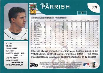 2001 Topps - Home Team Advantage #711 John Parrish Back
