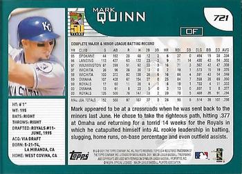 2001 Topps - Home Team Advantage #721 Mark Quinn Back
