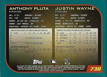 2001 Topps - Home Team Advantage #738 Anthony Pluta / Justin Wayne Back