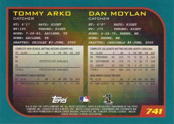 2001 Topps - Home Team Advantage #741 Tommy Arko / Dan Moylan Back