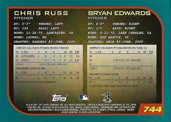 2001 Topps - Home Team Advantage #744 Chris Russ / Bryan Edwards Back