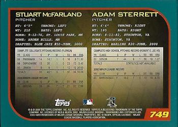 2001 Topps - Home Team Advantage #749 Stuart McFarland / Adam Sterrett Back