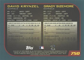 2001 Topps - Home Team Advantage #750 Dave Krynzel / Grady Sizemore Back