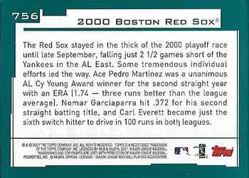 2001 Topps - Home Team Advantage #756 Boston Red Sox Back