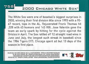 2001 Topps - Home Team Advantage #758 Chicago White Sox Back