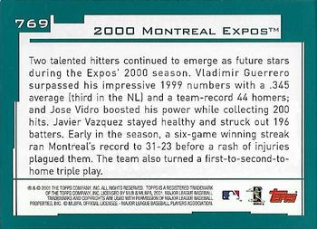 2001 Topps - Home Team Advantage #769 Montreal Expos Back