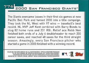 2001 Topps - Home Team Advantage #776 San Francisco Giants Back