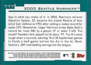 2001 Topps - Home Team Advantage #777 Seattle Mariners Back