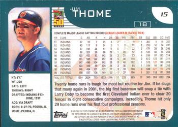 2001 Topps - Limited #15 Jim Thome  Back
