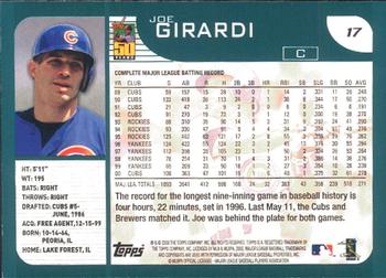 2001 Topps - Limited #17 Joe Girardi  Back