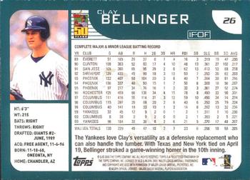 2001 Topps - Limited #26 Clay Bellinger  Back