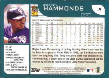 2001 Topps - Limited #31 Jeffrey Hammonds  Back