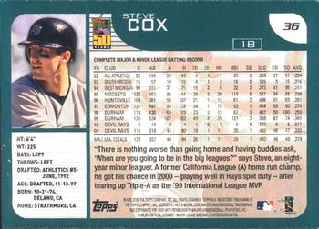 2001 Topps - Limited #36 Steve Cox  Back
