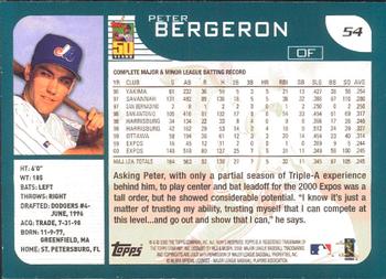 2001 Topps - Limited #54 Peter Bergeron  Back