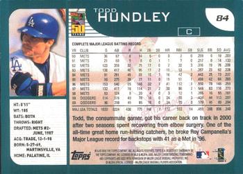 2001 Topps - Limited #84 Todd Hundley  Back
