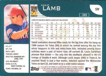 2001 Topps - Limited #91 Mike Lamb  Back