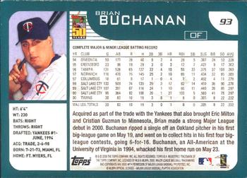 2001 Topps - Limited #93 Brian Buchanan  Back