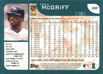 2001 Topps - Limited #110 Fred McGriff  Back