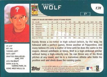 2001 Topps - Limited #131 Randy Wolf  Back