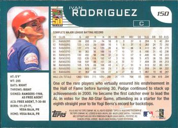 2001 Topps - Limited #150 Ivan Rodriguez  Back