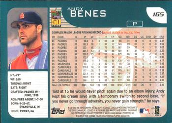 2001 Topps - Limited #165 Andy Benes  Back