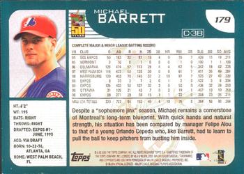 2001 Topps - Limited #179 Michael Barrett  Back