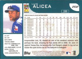2001 Topps - Limited #202 Luis Alicea  Back