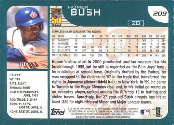 2001 Topps - Limited #209 Homer Bush  Back
