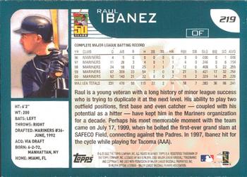 2001 Topps - Limited #219 Raul Ibanez  Back