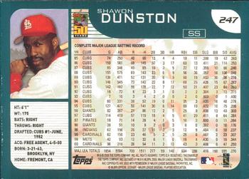 2001 Topps - Limited #247 Shawon Dunston  Back
