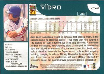 2001 Topps - Limited #254 Jose Vidro  Back