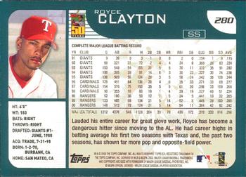 2001 Topps - Limited #280 Royce Clayton  Back