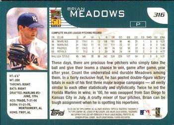2001 Topps - Limited #316 Brian Meadows  Back