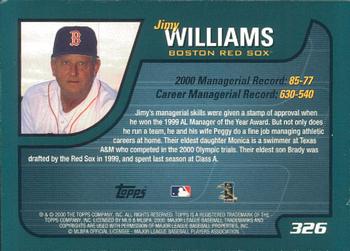 2001 Topps - Limited #326 Jimy Williams Back